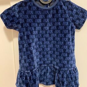 Baby Dior Blue Velvet Jacquard Dress - 18 months